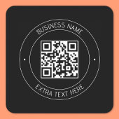 QRコードおよび編集可能文字 |黒と白 スクエアシール