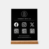 QRコードお客様のロゴス後を追キャンMe Connect With Us アクリルサイン (正面)