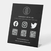 QRコードお客様のロゴス後を追キャンMe Connect With Us 台座サイン (正面)