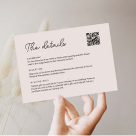 QRコードお洒落付き手書きリボン詳細 招待状