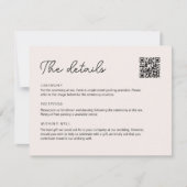 QRコードお洒落付き手書きリボン詳細 招待状 (正面)