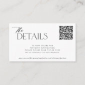 QRコードからWebサイトモダンの結婚詳細 エンクロージャーカード (正面)
