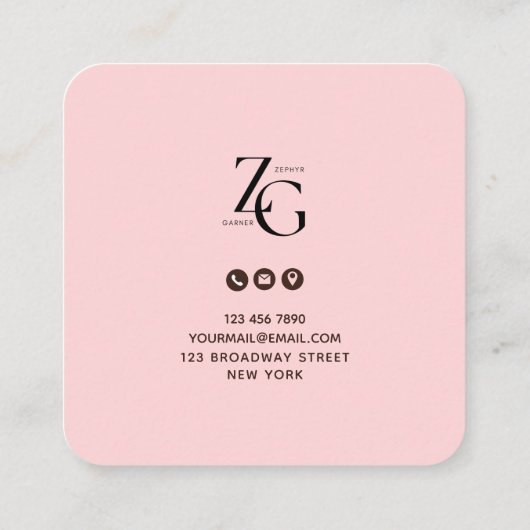 QRコードかわいいソーシャルメディアサイン スクエア名刺 (裏面)