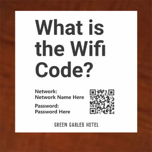QRコードが表示されたWiFiコード シール