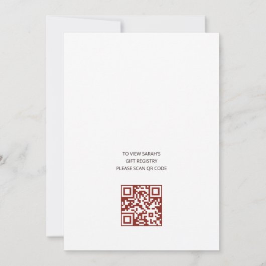 QRコードさくらんぼ花水彩赤ちゃんシャワー 招待状 (裏面)