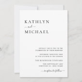 QRコードすべてモダンタイポグラフィシック結婚 招待状 (正面)