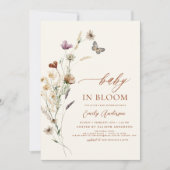 QRコードすべて1つのワイルドフラワーのベビーで開花シャワー 招待状 (正面)