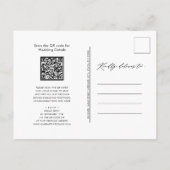 QRコードすべて1紫の薄紫フローラ結婚 インビテーションポストカード (裏面)
