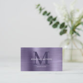 QRコードつや消しメタル深夜紫モノグラム 名刺 (スタンド正面)