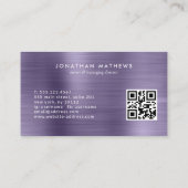 QRコードつや消しメタル深夜紫モノグラム 名刺 (裏面)