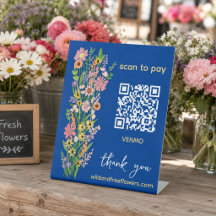 QRコードでお支払い 花屋さんの手描きのお花マーケット 