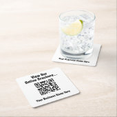 QRコードでオンラインカタログを表示 スクエアペーパーコースター (インサイチュ)