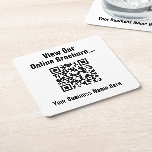QRコードでオンラインカタログを表示 スクエアペーパーコースター (アングル)
