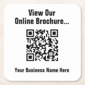 QRコードでオンラインカタログを表示 スクエアペーパーコースター (正面)