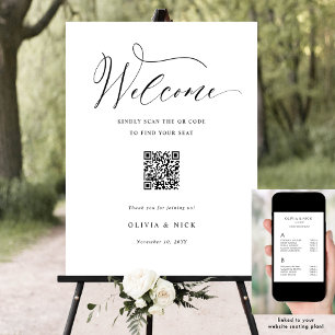QRコードでスマートな席次表 ウェルカムボード 結婚式 ポスター
