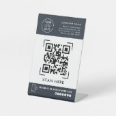 QRコードでフォロー | ビジネスロゴ プロフェッショナル 台座サイン (正面)