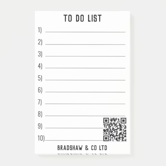QRコードでリストをカスタマイズするには ポストイット (正面)