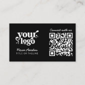 QRコードで接続するロゴをアップロード 名刺 (正面)