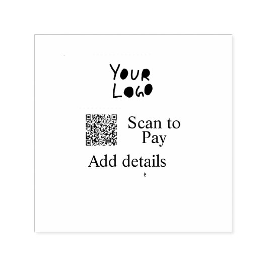 QRコードで支払う追加の虹の水彩ビジネスロゴ セルフインキングスタンプ (デザイン)