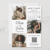 QRコードで日付をミニマルに保存 招待状 (正面)