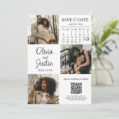 QRコードで日付をミニマルに保存 招待状 (スタンド正面)