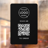 QRコードで注文 | 黒のビジネスロゴ ウィンドウサイン (シート2)