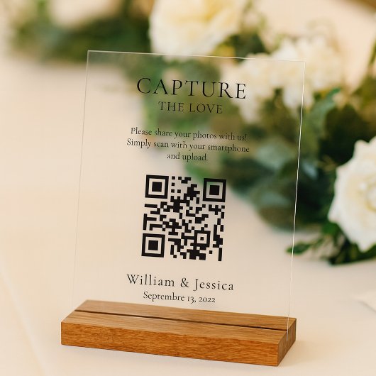 QRコードで結婚式の写真を共有しよう アクリルサイン
