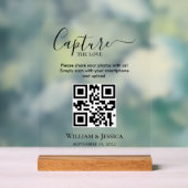 QRコードで結婚式の写真を共有 アクリルサイン (ニュートラル)