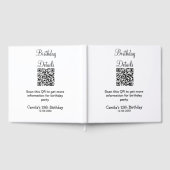 QRコードで誕生日パーティーの詳細 現代的な15歳の誕生日 ゲストブック (全面)