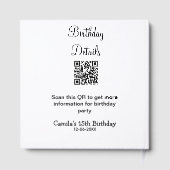 QRコードで誕生日パーティーの詳細 現代的な15歳の誕生日 ゲストブック (裏面)