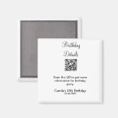 QRコードで誕生日パーティーの詳細 現代的な15歳の誕生日 マグネット (正面/裏面)