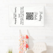 QRコードで誕生日パーティーの詳細 現代的な15歳の誕生日 横断幕 (インサイチュ)