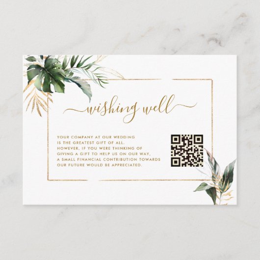 QRコードで願う熱帯雨林金ゴールド エンクロージャーカード (正面)