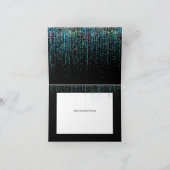 QRコードで食事を選ぶ モダンな出欠確認 エッジィなターコイズグリッター２ 招待状 (内部)