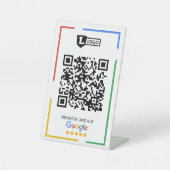 QRコードでGoogleレビューを募集中 台座サイン (正面)