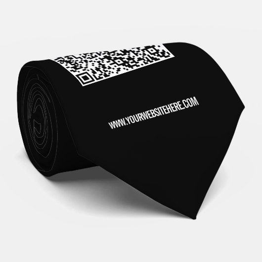 QRコードとのカスタム文字と色 ネクタイ (ロール)