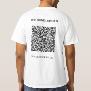 QRコードとカスタムテキストのビジネスTシャツ Tシャツ