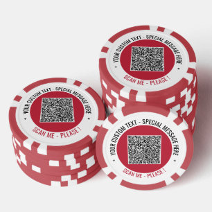 QRコードとカスタムテキストのポーカーチップ例 ポーカーチップ