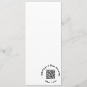 QRコードとカスタムテキストメニューカードの例 メニュー (裏面)