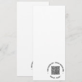 QRコードとカスタムテキストメニューカードの例 メニュー (正面/裏面)