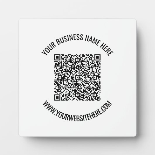 QRコードとカスタム文字あなたのビジネスプラーク フォトプラーク (正面)