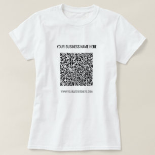 QRコードとカスタム文字あなたのビジネスTシャツギフト Tシャツ