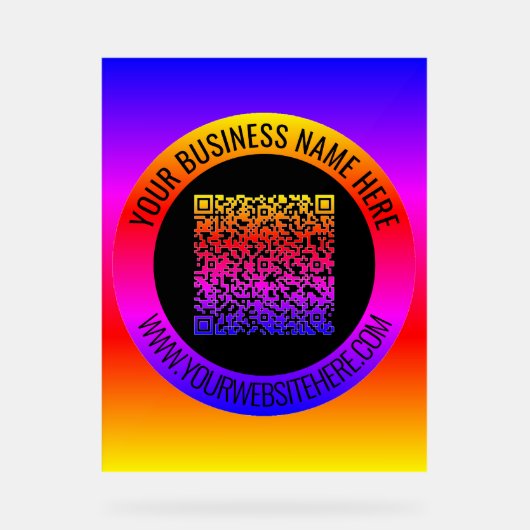 QRコードとカスタム文字お客様のビジネスアクリルサイン アクリルサイン (正面)