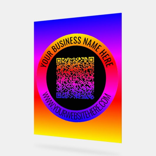 QRコードとカスタム文字お客様のビジネスアクリルサイン アクリルサイン (傾斜)