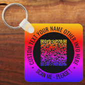 QRコードとカスタム文字キーチェーパーソナライズされたン キーホルダー (正面)