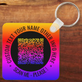 QRコードとカスタム文字キーチェーパーソナライズされたン キーホルダー (裏面)