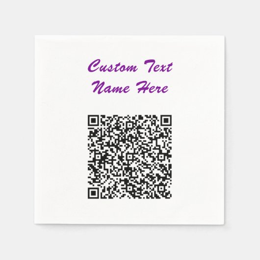 QRコードとカスタム文字ナプキンスの色の選択 スタンダードカクテルナプキン (正面)