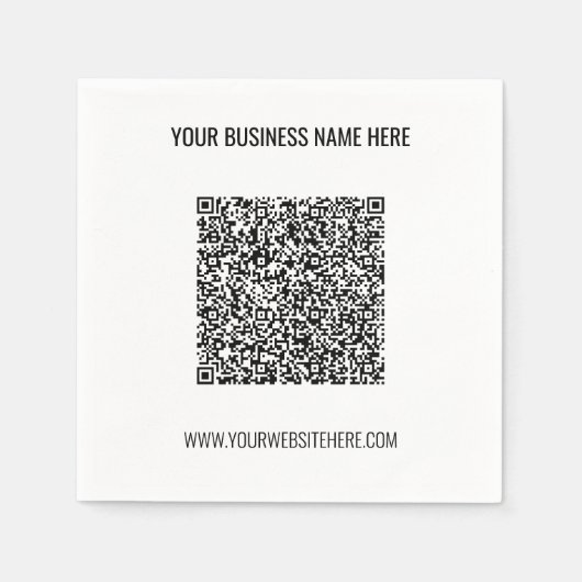 QRコードとカスタム文字ナプキンステンプレート スタンダードカクテルナプキン (正面)
