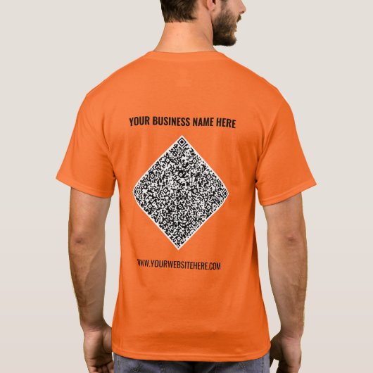 QRコードとカスタム文字ビジネスTシャツ Tシャツ (裏面)