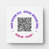 QRコードとカスタム文字プラークの色の選択 フォトプラーク (正面)